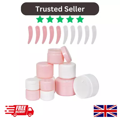 10 Pcs Cosmetic Sample Jars Including 20Ml/50Ml/100Ml Travel Pots For Toiletrie • £9.80