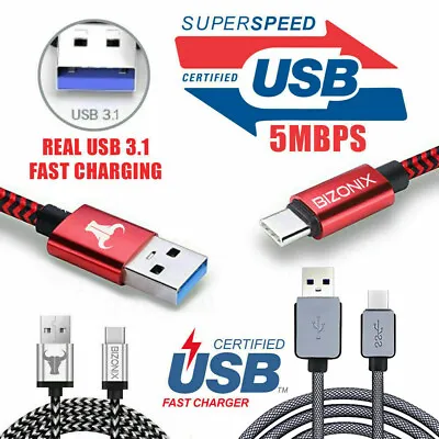 USB C Fast Charger Cable Type C Charging For Samsung S20 S10 S9 S8 Plus Note 20 • $5.40