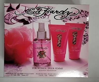 Ed Hardy Love Kills Slowly Gift Set W/Perfume/Lotion/Body Wash/Pouf  • $23.99