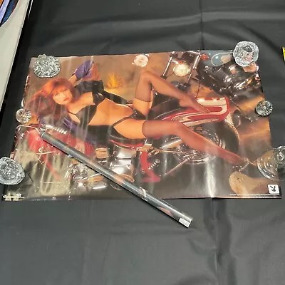 ROLLED 1991 PLAYBOY MOTORCYCLE MODEL CENTERFOLD POSTER 23x35  NOS SEALED P25 • $38