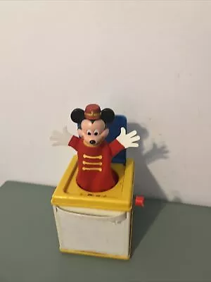 VTG 1987 Walt Disney Mickey Mouse Music Jack In The Box Mattel Collectible 80s • $15.90