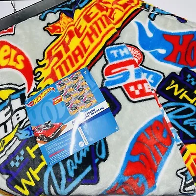 Hot Wheels Soft Plush Throw Blanket 50”x70” Racing Speed Machine Speed Club NEW • $41.64