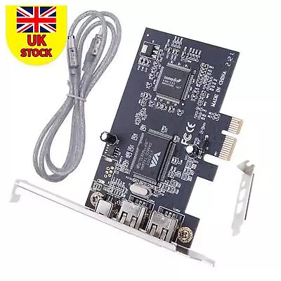 New 3 Ports 1394A Expansion Card PCI Express 1X To External IEEE 1394 Adapter • £18.22