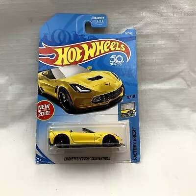 Hot Wheels 2018 Factory Fresh Chevy Corvette C7 Z06 Convertible Yellow Die Cast • $7.99