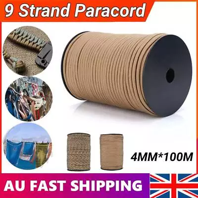 100m 550 Paracord Parachute Cord Lanyard Mil Spec Type III 9 Strand Core Rope AU • $20.13