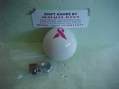 Brest Cancer Pink Ribbon Custom 2 1/8  Shift Knob Car Truck  ( White ) • $39.99