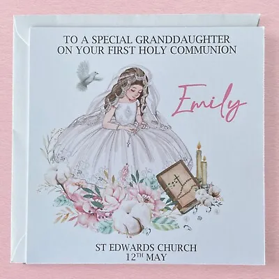 Personalised First Holy Communion Card Girl Daughter Granddaughter Niece Sister • £3.70