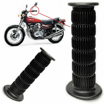 Kawasaki Classic Style Motorcycle Handlebar Grips Z650 Z900 Z1000 Black Pair • £8.99