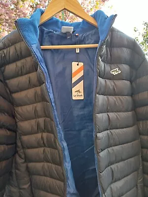 Le Shark Jacket - New With Tag - Mens XL Jet Black / Blue  Puffer Jacket  • £21.99