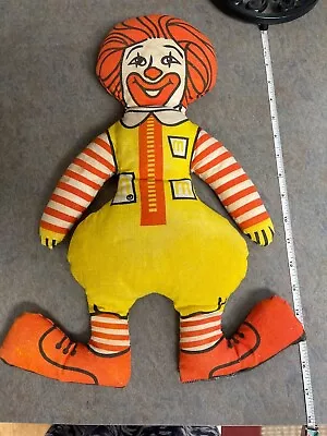 Vintage Ronald McDonald Cloth 17 Inch 1970s McDonald’s Figure Toy Stuffed Doll  • $12