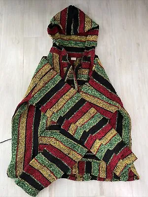 Mexican Baja Hoodie Ponchos - Mens Mexican Hooded Sweater - Surfer Drug Rug-NWT • $15.99