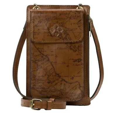 Patricia Nash Chiavella Leather Phone Crossbody Wallet RFID-Signature Map-NWT • $80.96