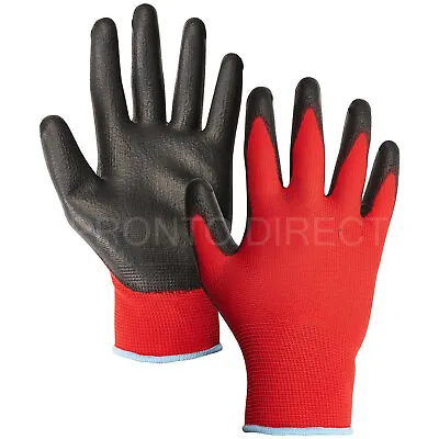 24 Pairs Premium Coated Nylon Work Gloves Safety Builders Gardening Grip • £5.99