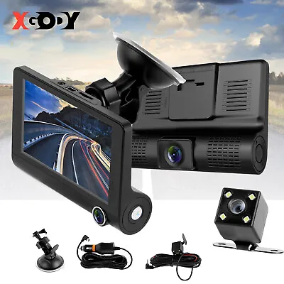 $39.19 • Buy Car DVR Dash Cam Front Inside Rear 1080P HD 3 Channel Recorder For Uber Taxi NEW