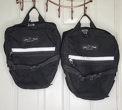 Vtg Lone Peak Pannier Bike Packing Commuter Bags Black 13  Pair Of 2  • $59.99