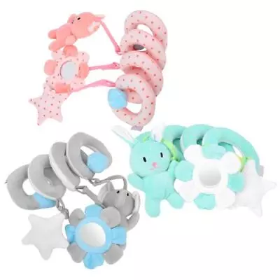 Baby Stroller Hanging Toy Infant Spiral Rattle Plush Activity Toy • £9.61