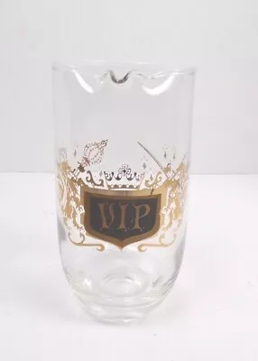 Vtg VIP Roly Poly Cocktail Glass Pitcher Barware 6 1/4  Royal Crest Black Gold • $25