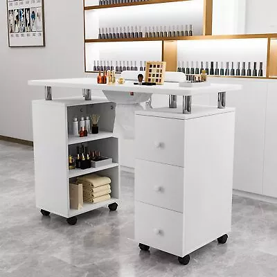 Manicure Nail Table Station Salon Spa Nail Desk With Dust Collector Drawers • $199.99