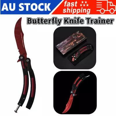 Butterfly Knife Trainer Training Practice Metal Steel Tools Sheath CSGO Balisong • $28.99