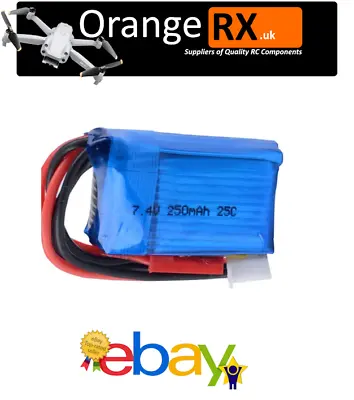 2S 7.4V 250mAh 25C Short Card Lipo Battery 1:35 RC Car Truck Heli OrangeRX Uk • £14.99