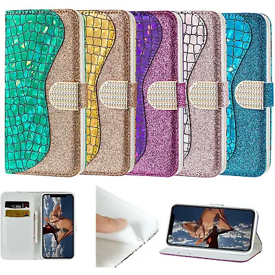 Bling PU Leather Flip Wallet Stand Phone Case Cover For Samsung S9 S20 S8 Plus • $13.96