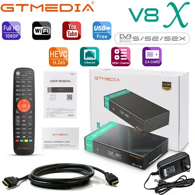 $30.99 • Buy GTMEDIA V8X Satellite TV Receiver H.265 HD PVR 4G WIFI DVB-S2X Decoder Box Tuner
