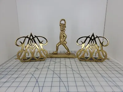 Vintage Queen Anne Cypher Pair Of Brass Bookends Colonial Williamsburg 1977 • $77.77