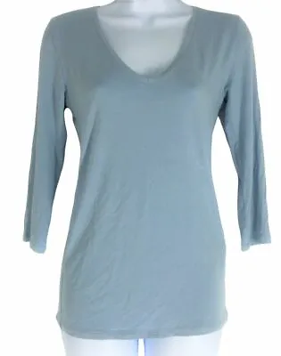 $99 Majestic Paris Women's Blue Soft-Touch V-Neck 3/4 Sleeve T-Shirt Size 1 • $32.38