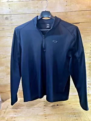 Oakley Golf Jacket Men's 2xl Ls 1/4 Zip Collared Black ⛳euc⛳ • $27.99