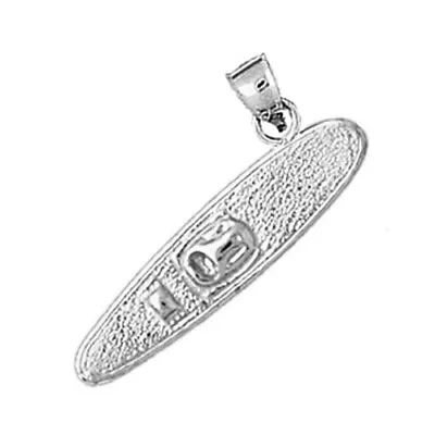 Rhodium Plated 925 Sterling Silver Slalom Water Ski Skiing Pendant • $74.17