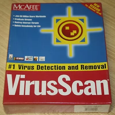 McAfee Virus Scan New Version For Windows 98/95 PC Software In Box New & Sealed • $49.99