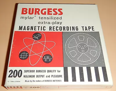 VTG Burgess Mylar Tensilized Magnetic Recording Tape-Dated 1968 Levine & Keene • $16.99