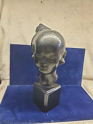 Nguyen Thanh Le Vietnamese Artist Bronze Bust Head Of Laos Woman 11  Circa 1950 • $975