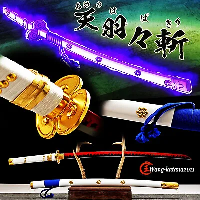 ONE PIECE海贼王 1060 Steel Katana Red Fire Hamon Sharp Japanese Samurai Anime Sword • $105