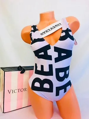 NWT Victoria's Secret Swim BEACH BABE Plunge One Piece Cheeky Monokini Sz S • $24.99