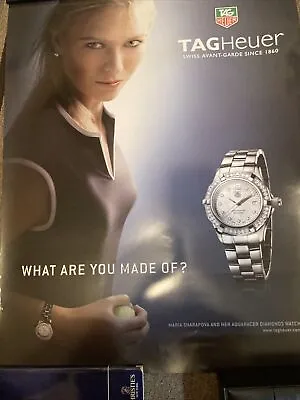 Tag Heuer Aquaracer Diamonds Watch With Maria SHARAPOVA Poster 28”x22” • £17.35