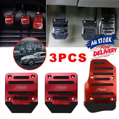 3x Red/Silver Vehicle Accelerator Foot Pedal Cover Clutch Brake Manual • $12.55