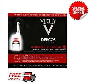 £44.36 • Buy VICHY DERCOS Aminexil CLINICAL 5 For Men 12 X 6ml Hair Loss  PREVENTION