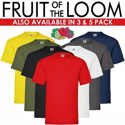 Fruit Of The Loom T Shirt Mens Womens 100% Cotton Plain Short Sleeve Tee Shirts • £3.99