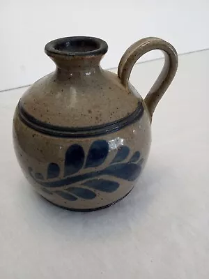 Salt Glazed Mini Jug Studio Ware Signed 5 Tall 3.5 Base  • $123