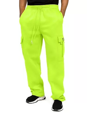 G-Style USA Men's Jogger Heavy Weight Fleece Cargo Pocket Sweat Pants S~6XL-FL77 • $37.99