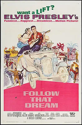 Poster Follow That Dream 1962 27 X41  VF 7.5 Elvis Presley • $475