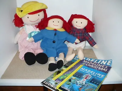 Vintage Madame Alexander & Eden Madeline Soft Dolls Plus 1 & 3 Books EUC • $35