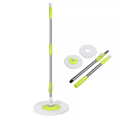 Spinning Mop Pole Handle Replacement For 360° Rotating Cleaning Tool+2 Mop Heads • $18.98