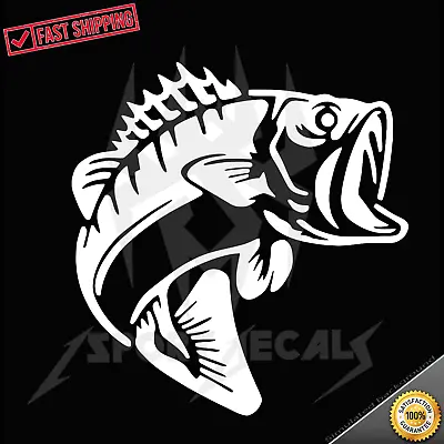 $5.99 • Buy Bass Fish Jumping Fishing Angler V1 Car Boat Peel & Stick Vinyl Decal Sticker