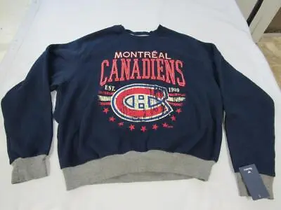 New Montreal Canadiens EST 1909 Mens Size 2XL Blue Sweatshirt Distressed Print • $27.19
