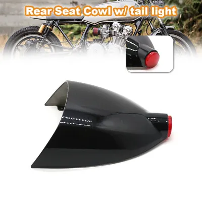 Rear Seat Cowl Cover With LED Light Gloss Black Fit For Scrambler Cafe Racer • $97.68