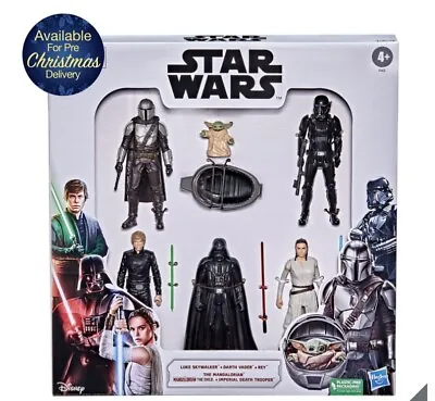 Star Wars Action Figure Set Of 6 Darth Vader/Luke/Mandalorian. 6 Inch (15.2cm) • £17.99