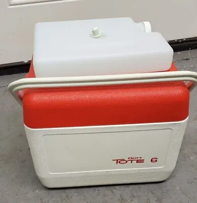 Vintage GOTT Tote 6 Pack Red White Lunch Cooler W/ Ice Pack ReFreeze Bottle 1806 • $33.75