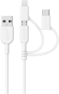 $60.95 • Buy Anker Powerline II 3-In-1 Cable, Lightning/Type C/Micro USB Cable For Iphone, Ip